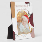 Eerste Kerstmis | Holly Shapes Gold Arch Photo Fotoplaat (Zijkant)