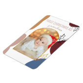 Eerste Kerstmis | Holly Shapes Gold Arch Photo Magneet (Linkerzijde)