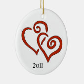 Eerste Kerstmis in 2011 Keramisch Ornament (Rechts)