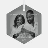 Eerste Kerstmis in Afrika als Mr & Mrs Foto Glas Ornament (Achterkant)