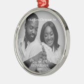 Eerste Kerstmis in Afrika als Mr & Mrs Foto Metalen Ornament (Links)