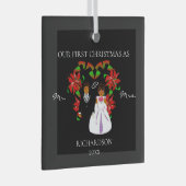Eerste Kerstmis in Afrika als Mr & Mrs. Glas Ornament (Voorkant Rechts)