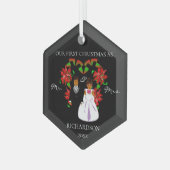 Eerste Kerstmis in Afrika als Mr & Mrs. Glas Ornament (Voorkant links)