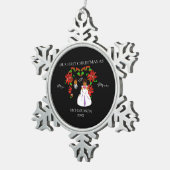 Eerste Kerstmis in Afrika als Mr & Mrs. Tin Sneeuwvlok Ornament (Rechts)