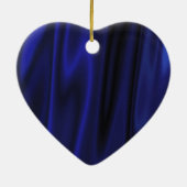 Eerste Kerstmis in Blauwe Satin Royal Trendy Keramisch Ornament (Achterkant)