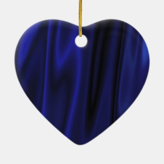 Eerste Kerstmis in Blauwe Satin Royal Trendy Keramisch Ornament (Achterkant)