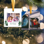 Eerste Kerstmis in Camper RV Rustic Trees Foto Keramisch Ornament