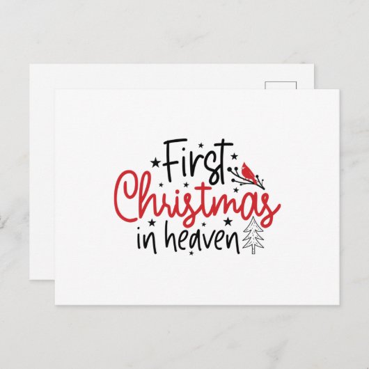 Eerste Kerstmis in de hemel, Red Bird Briefkaart (Voorkant / Achterkant)