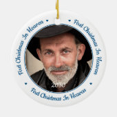 Eerste Kerstmis in Heaven Custom 2 Foto Memorial Keramisch Ornament (Achterkant)
