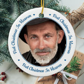 Eerste Kerstmis in Heaven Modern 2 Foto Memorial Keramisch Ornament