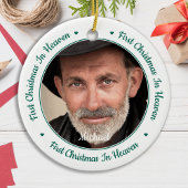 Eerste Kerstmis in Heaven Modern 2 Foto Memorial Keramisch Ornament