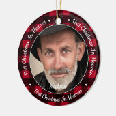 Eerste Kerstmis in Heaven Red Pset Foto Memorial Keramisch Ornament (Links)