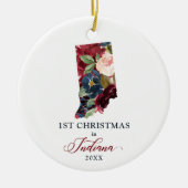 Eerste Kerstmis in Indiana State Persoonlijk Huis Keramisch Ornament (Voorkant)
