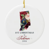 Eerste Kerstmis in Indiana State Persoonlijk Huis Keramisch Ornament (Achterkant)