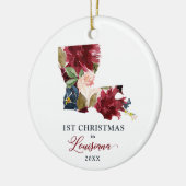Eerste Kerstmis in Louisiana gepersonaliseerde Flo Keramisch Ornament (Links)