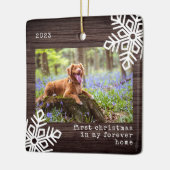 Eerste Kerstmis in mijn forever Home Dog Foto Keramisch Ornament (Links)