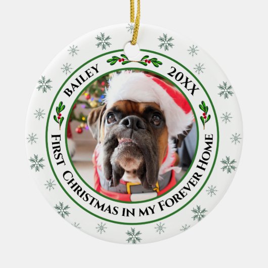 Eerste Kerstmis in mijn Forever Home Pet Ornament (Voorkant)