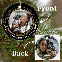Eerste Kerstmis in Mijn Forever Thuis Huisdier Fot Keramisch Ornament