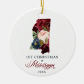 Eerste Kerstmis in Mississippi State Persoonlijk Keramisch Ornament (Voorkant)