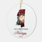 Eerste Kerstmis in Mississippi State Persoonlijk Keramisch Ornament (Links)
