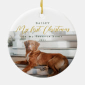 Eerste Kerstmis in My Forever Home Pet Ceramic Orn Keramisch Ornament (Achterkant)