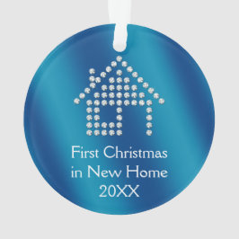 Eerste Kerstmis in New Home 20XX | Blauwe metaal Ornament