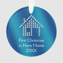 Eerste Kerstmis in New Home 20XX | Blauwe metaal Ornament