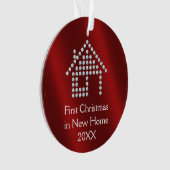 Eerste Kerstmis in New Home 20XX | Rood metaal Ornament (voorkant)