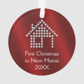 Eerste Kerstmis in New Home 20XX | Rood metaal Ornament (achterkant)