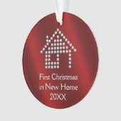 Eerste Kerstmis in New Home 20XX | Rood metaal Ornament (voorkant)