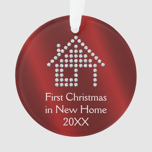 Eerste Kerstmis in New Home 20XX | Rood metaal Ornament (voorkant)