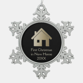 Eerste Kerstmis in New Home 20XX Tin Sneeuwvlok Ornament