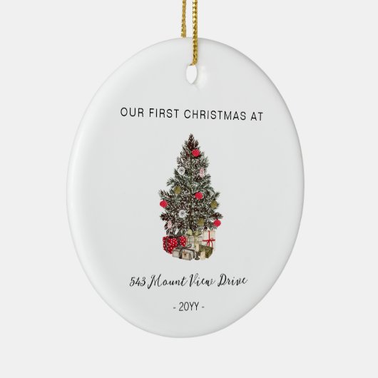 Eerste Kerstmis in New Home - Adres Ornament (Rechts)