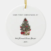 Eerste Kerstmis in New Home - Adres Ornament (Voorkant)