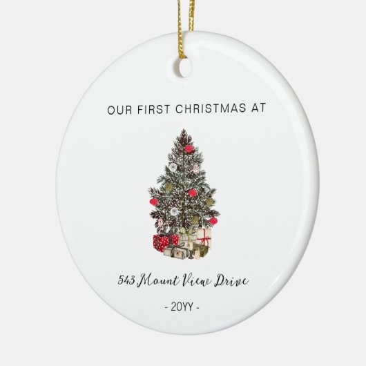 Eerste Kerstmis in New Home - Adres Ornament (Links)