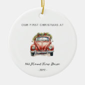 Eerste Kerstmis in New Home - Adres Ornament (Voorkant)