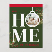 Eerste Kerstmis in New Home Festive Holiday Red Briefkaart (Voorkant)