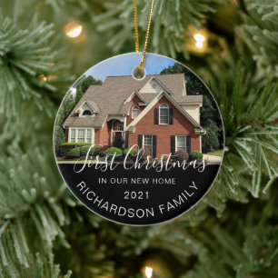 Eerste Kerstmis in New Home Full Photo Keepomwille Keramisch Ornament