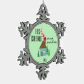 Eerste Kerstmis in New Home, Hearts Tin Sneeuwvlok Ornament (Links)