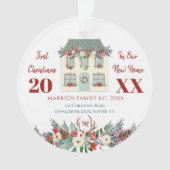 Eerste Kerstmis in New Home huisgezin Ornament (voorkant)