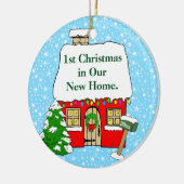Eerste Kerstmis in New Home Keramisch Ornament (Links)
