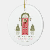 Eerste Kerstmis in New Home Keramisch Ornament (Links)