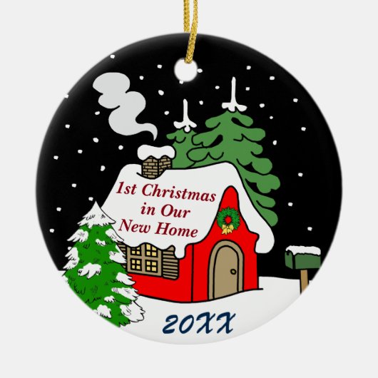 Eerste Kerstmis in New Home Keramisch Ornament (Voorkant)