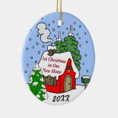 Eerste Kerstmis in New Home Keramisch Ornament (Rechts)