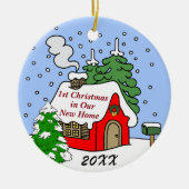 Eerste Kerstmis in New Home Keramisch Ornament (Voorkant)