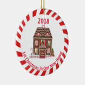 Eerste Kerstmis in New Home Keramisch Ornament (Rechts)