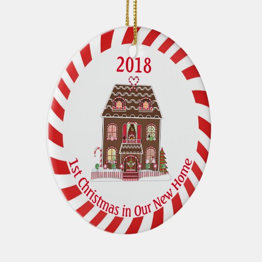 Eerste Kerstmis in New Home Keramisch Ornament (Rechts)