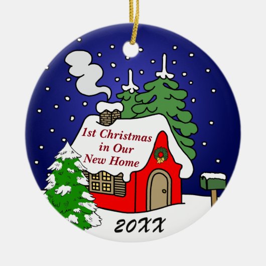 Eerste Kerstmis in New Home Keramisch Ornament (Voorkant)