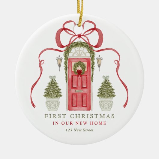 Eerste Kerstmis in New Home Keramisch Ornament (Voorkant)