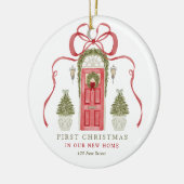 Eerste Kerstmis in New Home Keramisch Ornament (Links)